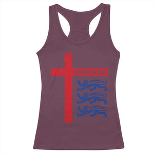 England Football St George Cross Three Lions Emblem Racerback Tank Top