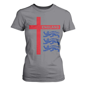 England Football St George Cross Three Lions Emblem T Shirt For Women