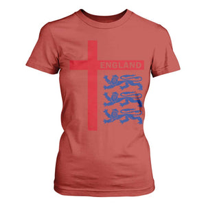 England Football St George Cross Three Lions Emblem T Shirt For Women