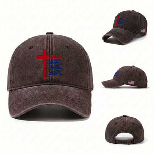 England Football St George Cross Three Lions Emblem Washed Cotton Baseball Cap