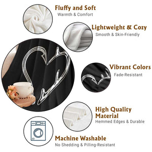 Fishing And Hunting Vintage Hook Antler Heart Throw Blanket TS11 Print Your Wear