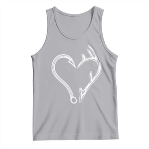 Fishing And Hunting Vintage Hook Antler Heart Tank Top TS11 Athletic Heather Print Your Wear