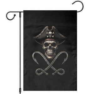 Funny Pirate Fishing Lover Garden Flag Vintage Pirate Skull Hooks Fishing TS11 Black Print Your Wear