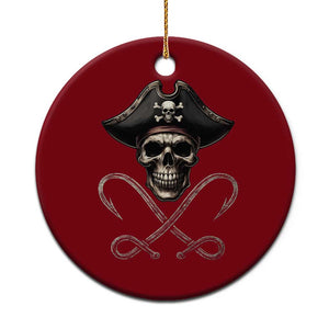 Funny Pirate Fishing Lover Ceramic Ornament Vintage Pirate Skull Hooks Fishing TS11 1pc Red Print Your Wear
