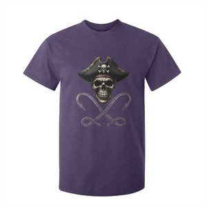 Funny Pirate Fishing Lover T Shirt For Kid Vintage Pirate Skull Hooks Fishing TS11 Purple Print Your Wear