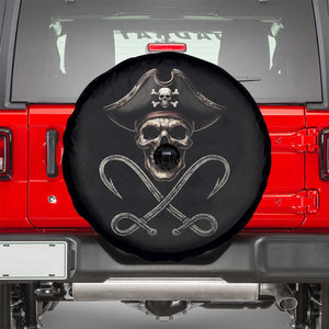 Funny Pirate Fishing Lover Spare Tire Cover Vintage Pirate Skull Hooks Fishing TS11 Black Print Your Wear