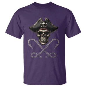 Funny Pirate Fishing Lover T Shirt Vintage Pirate Skull Hooks Fishing TS11 Purple Print Your Wear