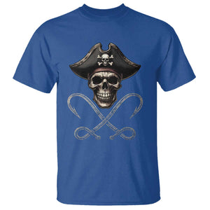Funny Pirate Fishing Lover T Shirt Vintage Pirate Skull Hooks Fishing TS11 Royal Blue Print Your Wear