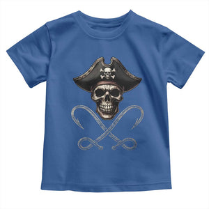 Funny Pirate Fishing Lover Toddler T Shirt Vintage Pirate Skull Hooks Fishing TS11 Royal Blue Print Your Wear