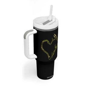 Fishing And Hunting Vintage Camo Hook Antler Heart Tumbler With Handle TS11 Print Your Wear