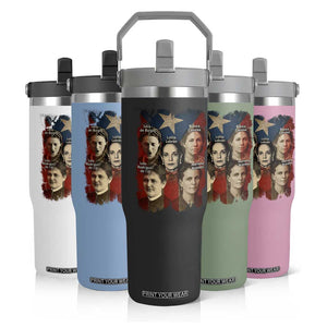 Puerto Rican Heroines Flip Straw Tumbler Boricua Julia Lolita Blanca Mariana Lola Puerto Rico Flag TS11 Print Your Wear
