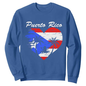 Puerto Rico Sweatshirt Boricua Coqui Frog Vintage Puerto Rican Flag TS11 Royal Blue Print Your Wear