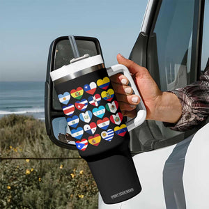 Hispanic Heritage Month Latin American Countries Heart Tumbler With Handle TS11 Print Your Wear