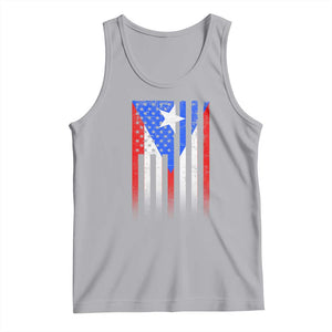 Puerto Rican American Tank Top Half Rican American Puerto Rico Pride TS11 Athletic Heather Print Your Wear
