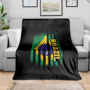 Brazilian Americans Brazilian Pride Latin Vintage USA Brazil Flag Throw Blanket TS11 Print Your Wear