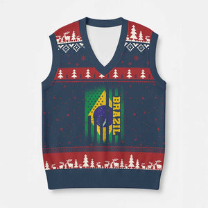 Brazilian Americans Brazilian Pride Latin Vintage USA Brazil Flag V-Neck Knit Sweater Vest TS11 Navy Red Print Your Wear