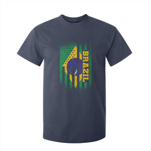 Brazilian Americans Brazilian Pride Latin Vintage USA Brazil Flag T Shirt For Kid TS11 Navy Print Your Wear