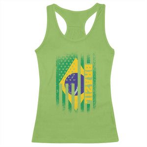 Brazilian Americans Brazilian Pride Latin Vintage USA Brazil Flag Racerback Tank Top TS11 Lime Print Your Wear