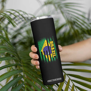 Brazilian Americans Brazilian Pride Latin Vintage USA Brazil Flag Skinny Tumbler TS11 Print Your Wear