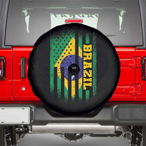 Brazilian Americans Brazilian Pride Latin Vintage USA Brazil Flag Spare Tire Cover TS11 Black Print Your Wear