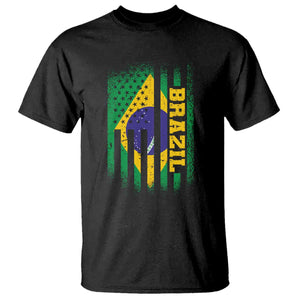 Brazilian Americans Brazilian Pride Latin Vintage USA Brazil Flag T Shirt TS11 Black Print Your Wear