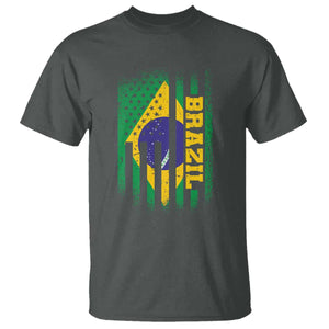 Brazilian Americans Brazilian Pride Latin Vintage USA Brazil Flag T Shirt TS11 Dark Heather Print Your Wear
