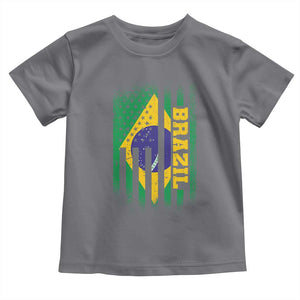 Brazilian Americans Brazilian Pride Latin Vintage USA Brazil Flag Toddler T Shirt TS11 Charcoal Print Your Wear