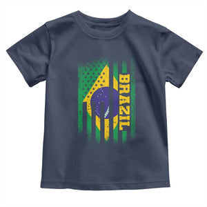 Brazilian Americans Brazilian Pride Latin Vintage USA Brazil Flag Toddler T Shirt TS11 Navy Print Your Wear