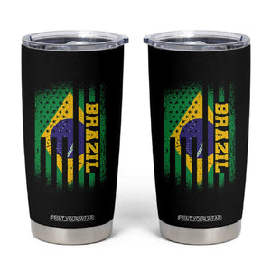 Brazilian Americans Brazilian Pride Latin Vintage USA Brazil Flag Tumbler Cup TS11 Black Print Your Wear