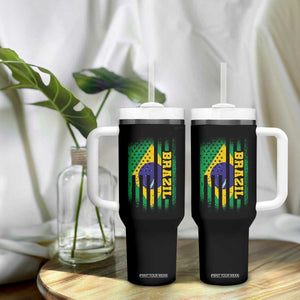 Brazilian Americans Brazilian Pride Latin Vintage USA Brazil Flag Tumbler With Handle TS11 Print Your Wear