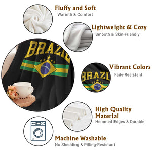 Brazilian Pride Vintage Brasil Brazil Flag Latin America Throw Blanket TS11 Print Your Wear