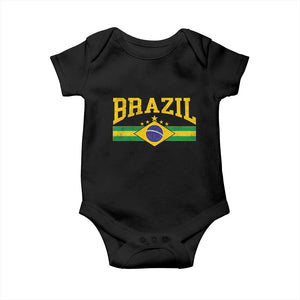 Brazilian Pride Vintage Brasil Brazil Flag Latin America Baby Onesie TS11 Black Print Your Wear