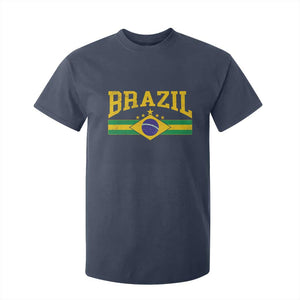 Brazilian Pride Vintage Brasil Brazil Flag Latin America T Shirt For Kid TS11 Navy Print Your Wear