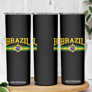 Brazilian Pride Vintage Brasil Brazil Flag Latin America Skinny Tumbler TS11 Print Your Wear