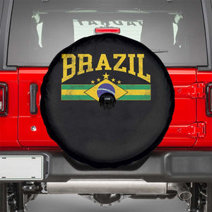 Brazilian Pride Vintage Brasil Brazil Flag Latin America Spare Tire Cover TS11 Black Print Your Wear