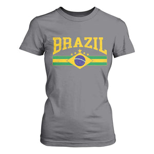 Brazilian Pride Vintage Brasil Brazil Flag Latin America T Shirt For Women TS11 Charcoal Print Your Wear