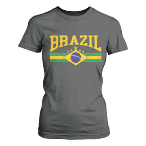 Brazilian Pride Vintage Brasil Brazil Flag Latin America T Shirt For Women TS11 Dark Heather Print Your Wear