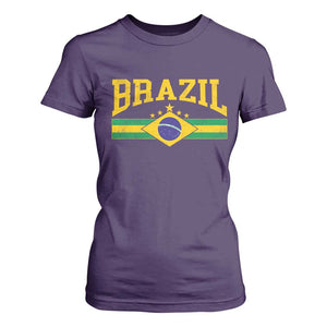 Brazilian Pride Vintage Brasil Brazil Flag Latin America T Shirt For Women TS11 Purple Print Your Wear