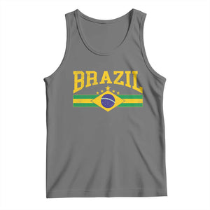 Brazilian Pride Vintage Brasil Brazil Flag Latin America Tank Top TS11 Black Heather Print Your Wear