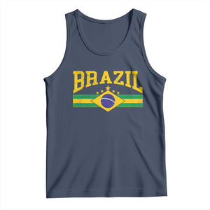 Brazilian Pride Vintage Brasil Brazil Flag Latin America Tank Top TS11 Navy Print Your Wear