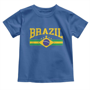 Brazilian Pride Vintage Brasil Brazil Flag Latin America Toddler T Shirt TS11 Royal Blue Print Your Wear