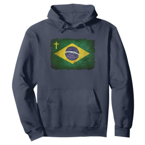Brazilian Pride Christian Cross Latin America Brazil Flag Hoodie TS11 Navy Print Your Wear