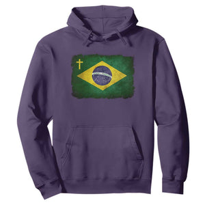 Brazilian Pride Christian Cross Latin America Brazil Flag Hoodie TS11 Purple Print Your Wear