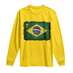 Brazilian Pride Christian Cross Latin America Brazil Flag Long Sleeve Shirt TS11 Daisy Print Your Wear