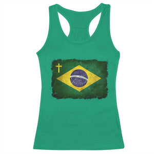 Brazilian Pride Christian Cross Latin America Brazil Flag Racerback Tank Top TS11 Irish Green Print Your Wear