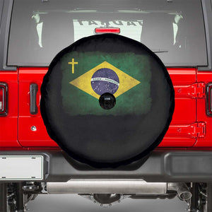 Brazilian Pride Christian Cross Latin America Brazil Flag Spare Tire Cover TS11 Black Print Your Wear