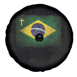 Brazilian Pride Christian Cross Latin America Brazil Flag Spare Tire Cover TS11 Print Your Wear