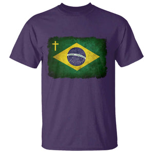 Brazilian Pride Christian Cross Latin America Brazil Flag T Shirt TS11 Purple Print Your Wear