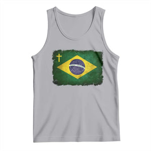 Brazilian Pride Christian Cross Latin America Brazil Flag Tank Top TS11 Athletic Heather Print Your Wear