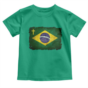 Brazilian Pride Christian Cross Latin America Brazil Flag Toddler T Shirt TS11 Irish Green Print Your Wear